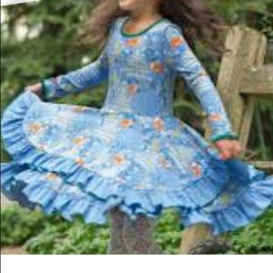 Matilda Jane girls size 14 blue deer ruffle dress
